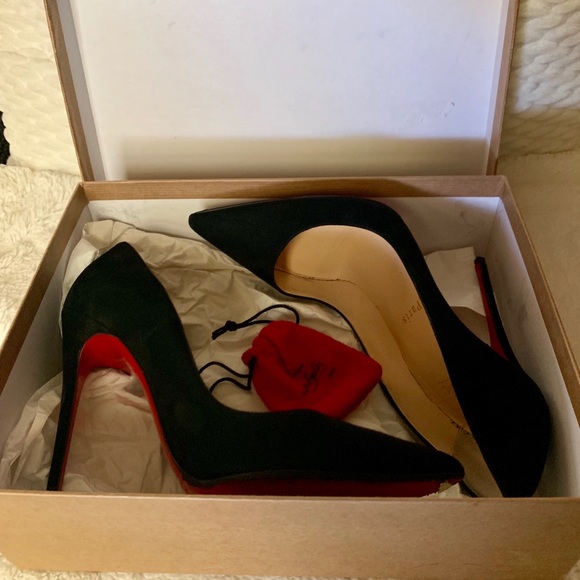 Christian Louboutin So Kate Black Suede Pumps - Picture 5 of 6